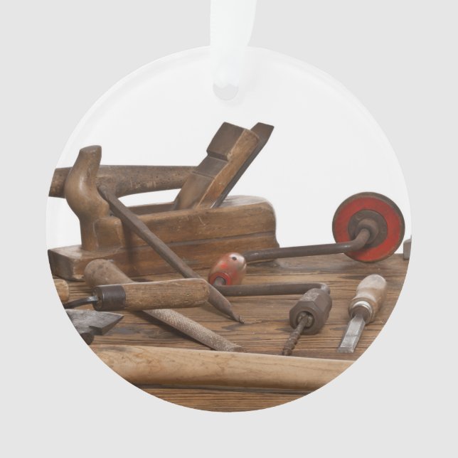 Wooden Carpenter Tools Ornament (Front)