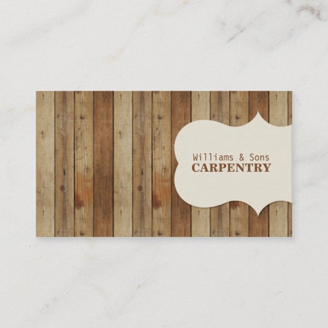 Wooden Carpentry Business Card (Front)