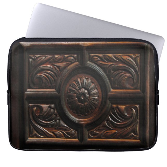 Wooden Carving Laptop Sleeve (Front)