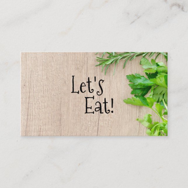 Wooden Chef board Catering Restaurant Business Card (Front)