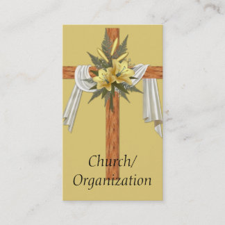 Wooden Christian Cross Business Cards