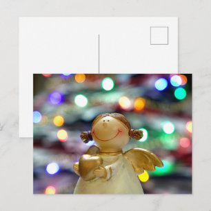 Wooden Christmas Angel Postcard