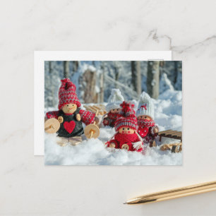 Wooden Christmas Figurines Postcard