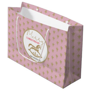 Wooden Christmas Rocking Horse Large Gift Bag