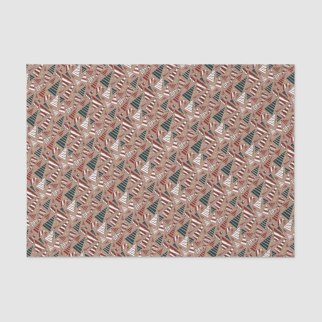 Wooden Christmas trees Tissue Paper (Front)