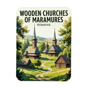 Wooden Churches of Maramures Romania Magnet