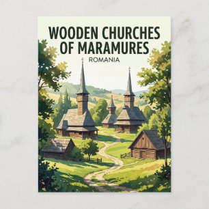 Wooden Churches of Maramures Romania Postcard