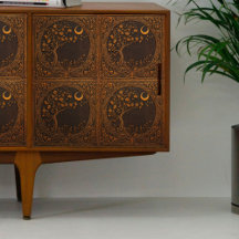 Wooden Circle Trees Decoupage