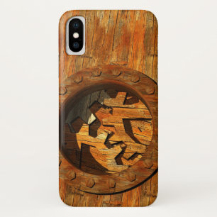 wooden clockwork iPhone x case