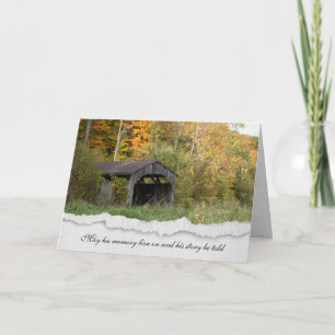 wooden covered bridge sympathy card