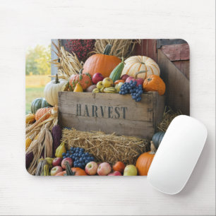 Wooden Crate Overflowing with Harvest Mouse Mat