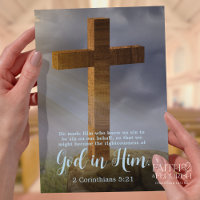 Wooden Cross Scripture Church Bulletin Template