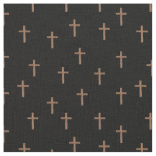 Wooden Crosses on Black Fabric