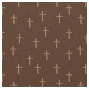 Wooden Crosses on Dark Brown Fabric