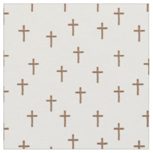 Wooden Crosses on White Fabric