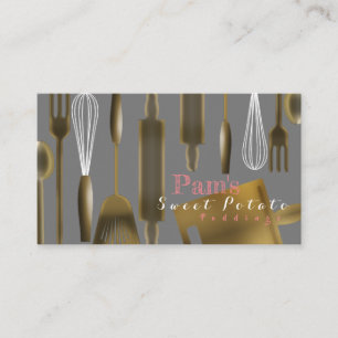 Wooden Culinary Utensils Cook/Bake Business Card