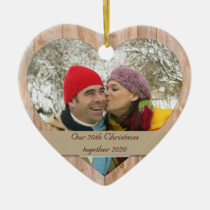 Wooden customisable photo holiday ornament
