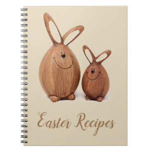 Wooden cute Easter rabbit Notebook