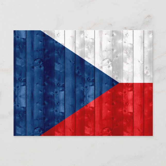 Wooden Czech Flag Postcard (Front)