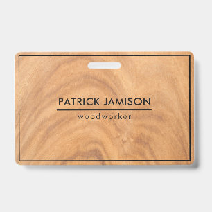 Wooden Design ID Badge