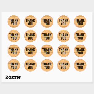 Wooden Design - Thank You Sticker