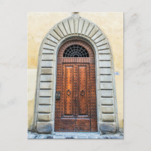 Wooden Door  Florence Italy Photo Postcard