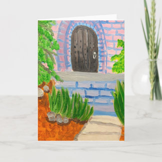 Wooden Door 🚪 In Brick 🧱 Building Card
