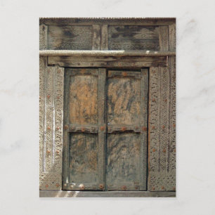 Wooden door postcard