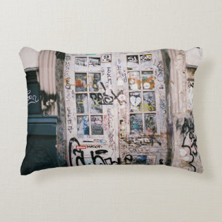 WOODEN DOOR WITH HANDWRITINGS DECORATIVE CUSHION