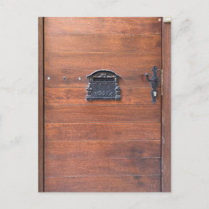 Wooden Door with Letter Slot Postcard