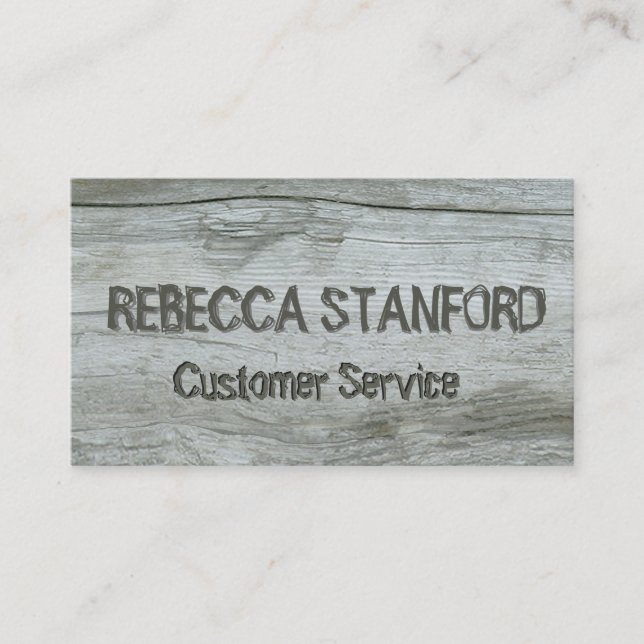 Wooden Driftwood Background Business Card (Front)