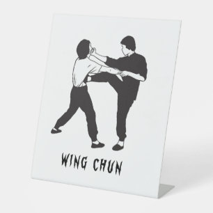 Wooden dummy wing chun pedestal sign