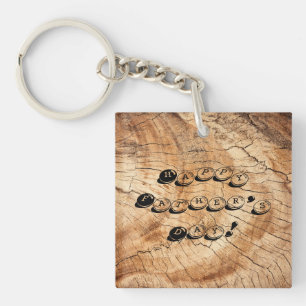 Wooden father’s day key ring