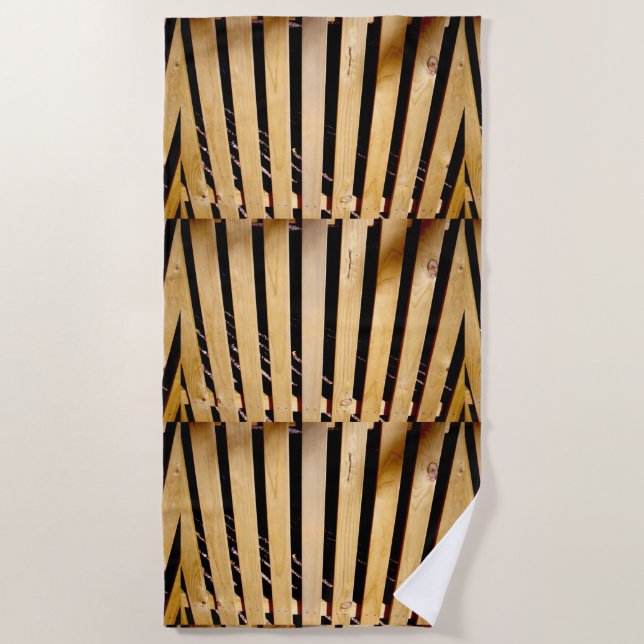 Wooden Fence Posts, Beach Towel (Front)