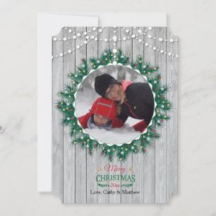 Wooden Fineness Photo Holiday Card
