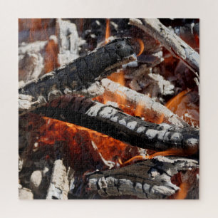 wooden fire jigsaw puzzle
