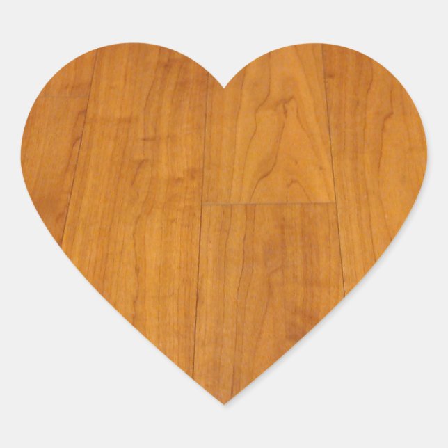 Wooden Floor Parquetry Parquet Laminate Brown Heart Sticker (Front)
