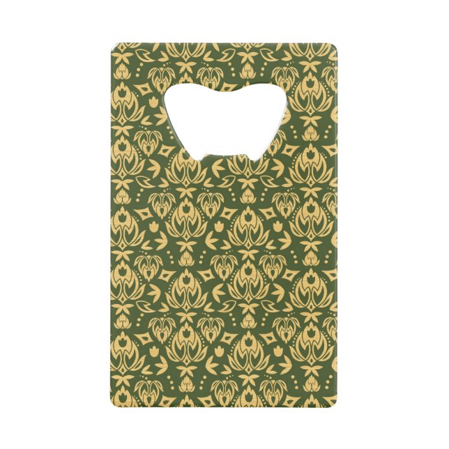 Wooden floral damask pattern background (Front)