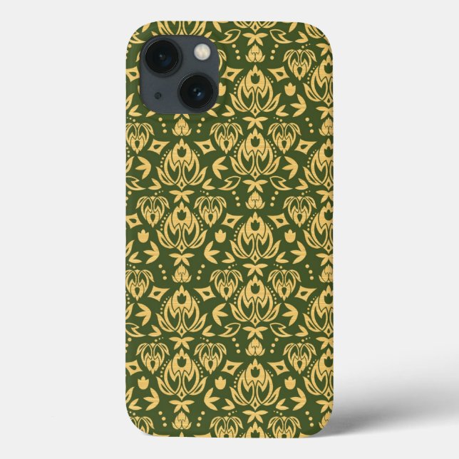 Wooden floral damask pattern background Case-Mate iPhone case (Back)