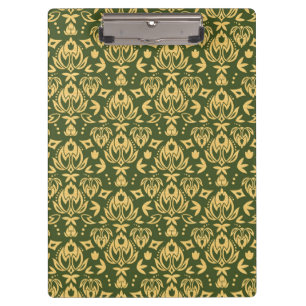 Wooden floral damask pattern background clipboard