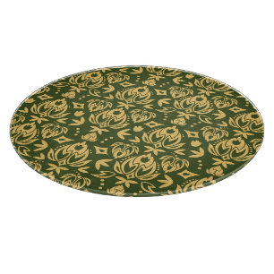Wooden floral damask pattern background cutting board