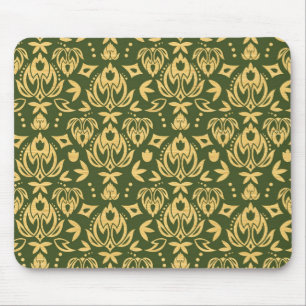 Wooden floral damask pattern background mouse mat