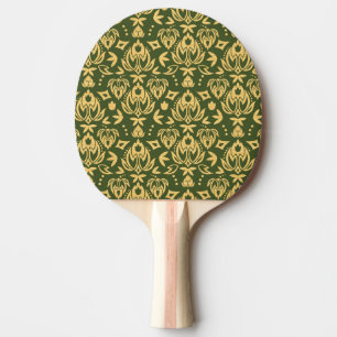 Wooden floral damask pattern background ping pong paddle