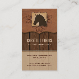 Wooden Flourish Horse Business Card