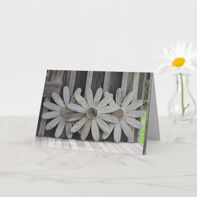 Wooden Flowers Greeting Card (Small Plant)
