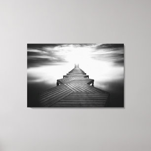 Wooden Footbridge over the Sea Canvas Print
