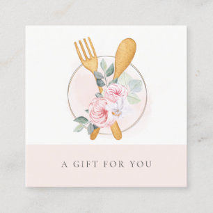 Wooden Fork Spoon Blush Floral Gift Certificate
