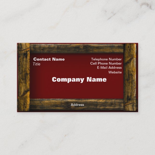 Wooden Frame Business Card (Front)