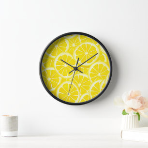 Wooden Frame Clock-Lemons Print Clock