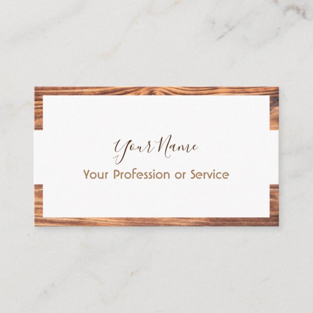 Wooden frame design for interior services! business card (Front)